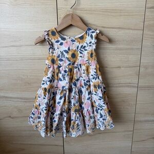 Catherine Malandrino Floral Kids Dress in Pink and Yellow